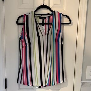 Nine West Multicolor Striped Sleeveless Blouse